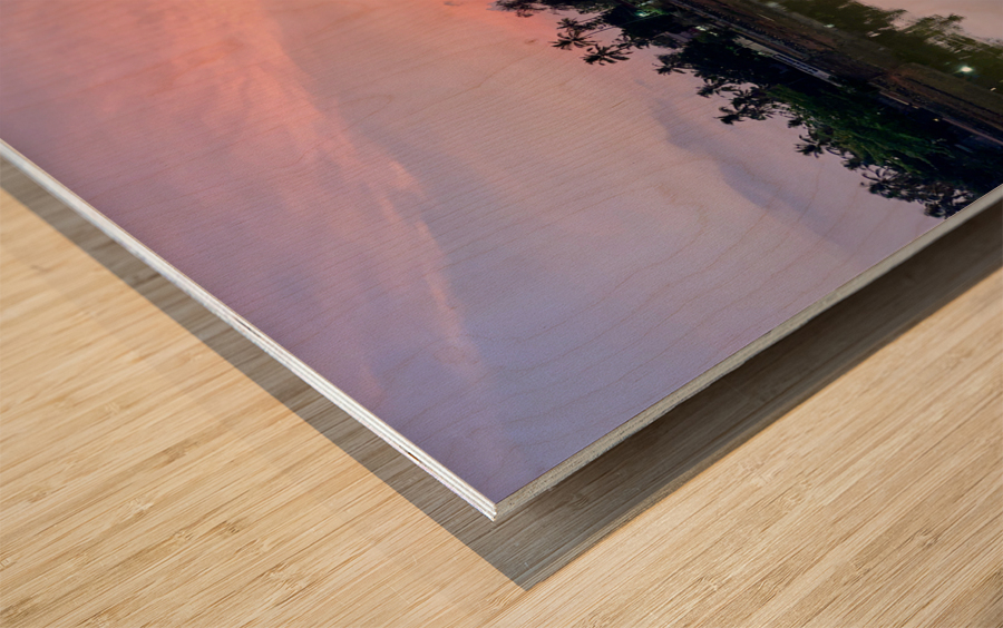 Purple Reflection on the Lake Wood print