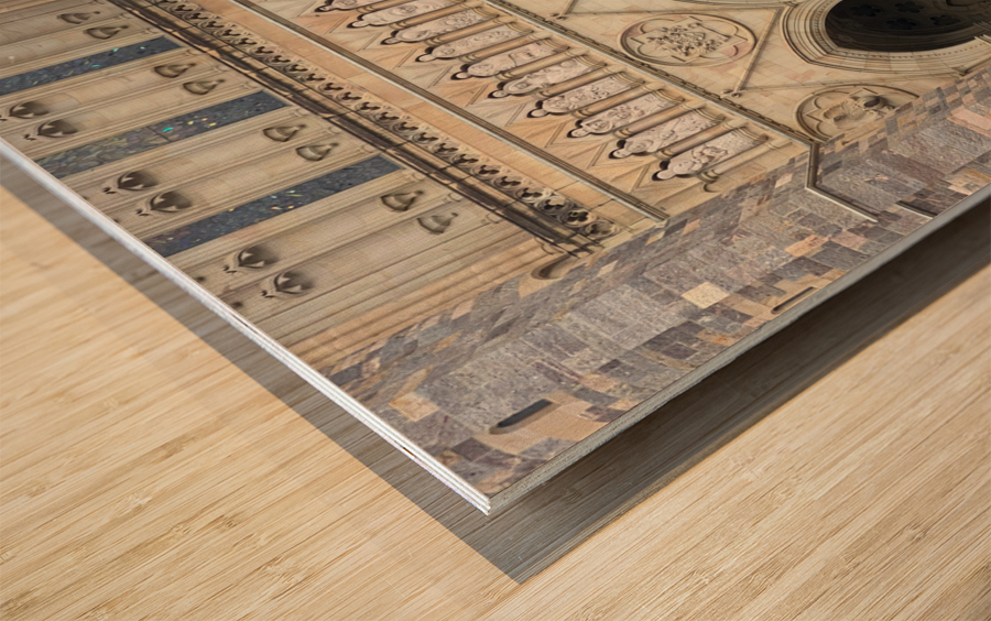 Limousine in Front of Church Wood print