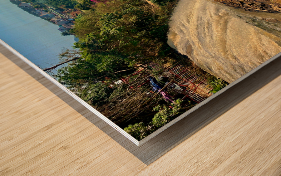 Elephant Waterfall Vietnam Wood print