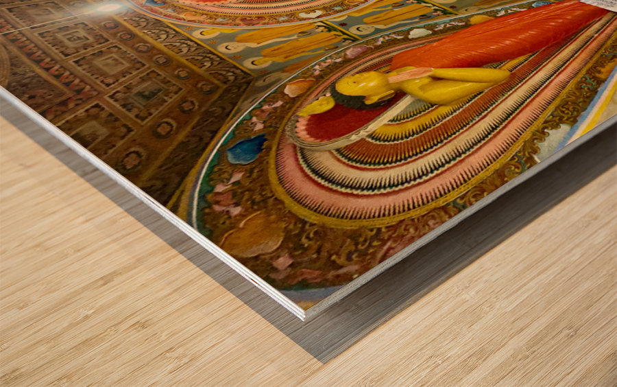 Buddhas at the Table Wood print