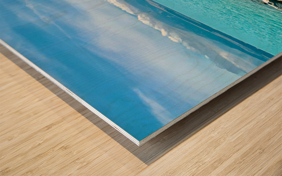 Beautiful Blue Lake Wood print