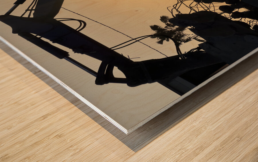 Sunset Excavator Bali Wood print